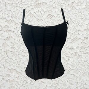 unif deadstock "device" corset with velvet and bow‎ detailing
